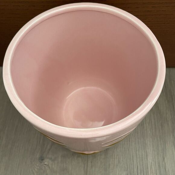 Pink Face Planter with Gold Accents 6inches - Picture 8 of 8
